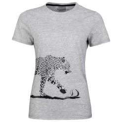 T-shirt Pour Femme Head Leopard Gray