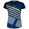 T-shirt Pour Femme Head Vision Sammy Dark Blue/White/Yellow -Raquette Pro t shirt pour femme head vision sammy dark blue white yellow 87378 650x650 1