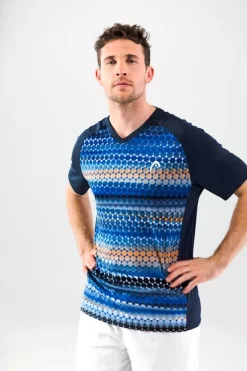 T-shirt Pour Homme Head Vision Topspin T-Shirt Men Dark Blue/Print 11 T-shirt Pour Homme Head Vision Topspin T-Shirt Men Dark Blue/Print -Raquette Pro t shirt pour homme head vision topspin t shirt men dark blue print 1346568 650x650 g1